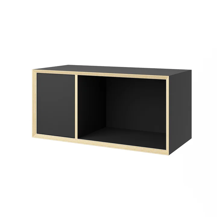 Müller Small Living - Vertiko Sixteen shelf unit, door left, black matt