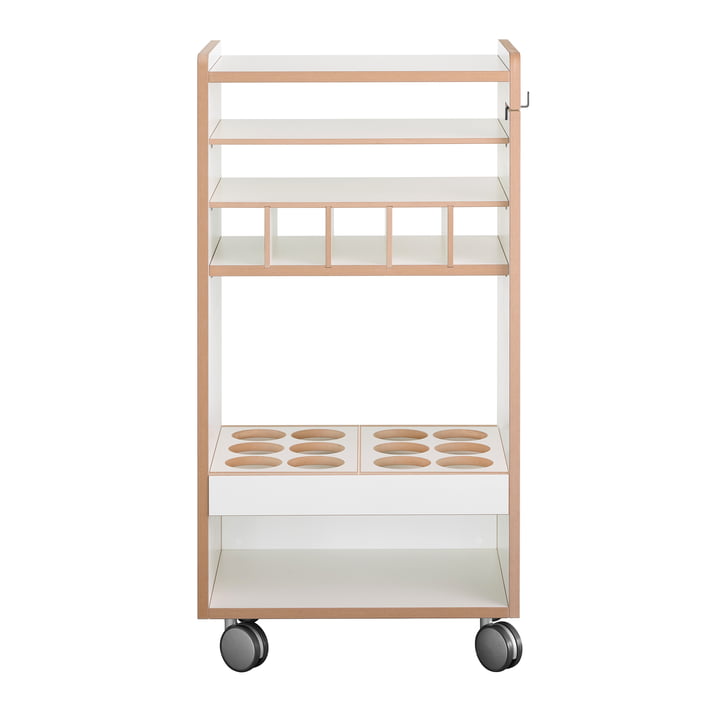 Tojo - Fahrbar Trolley with bottle insert, upright and horizontal, white