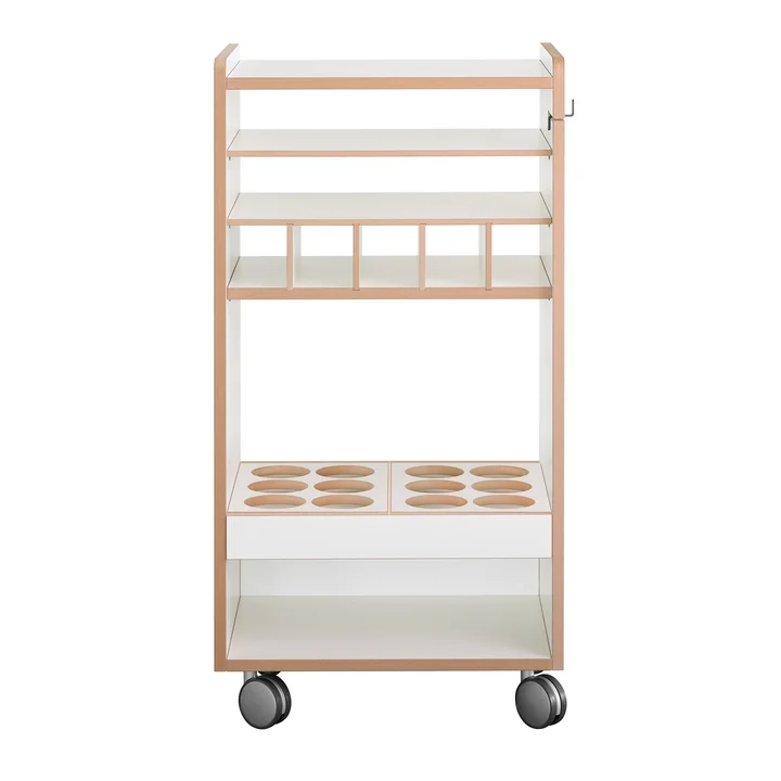 Tojo - Fahrbar Trolley with bottle insert, upright and horizontal, white