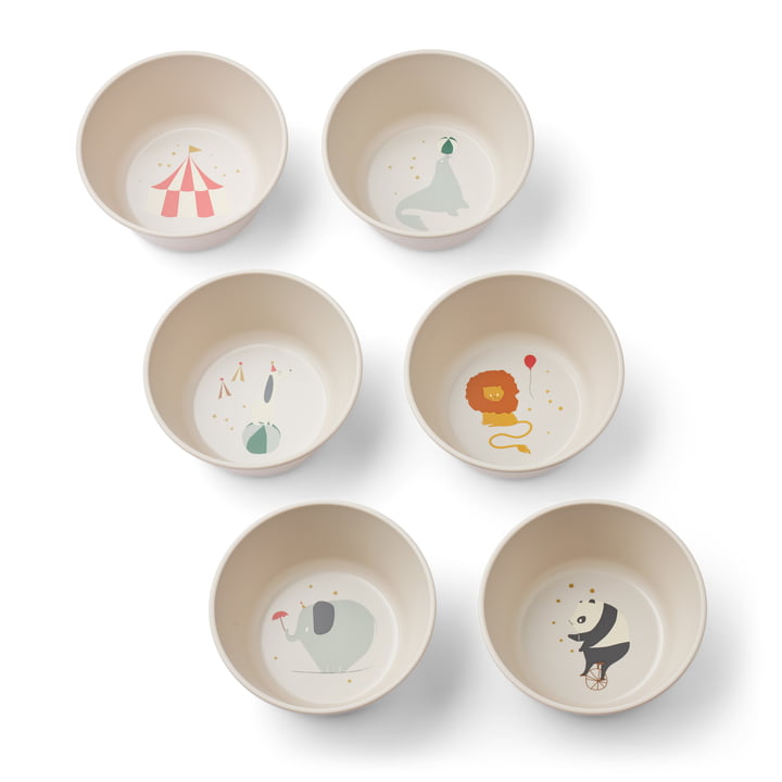 LIEWOOD - Cees bowl, Circus, sandy (set of 6)