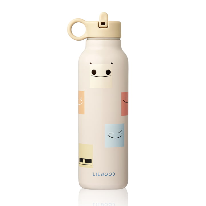 LIEWOOD - Falk water bottle, 500 ml, smiley, sandy