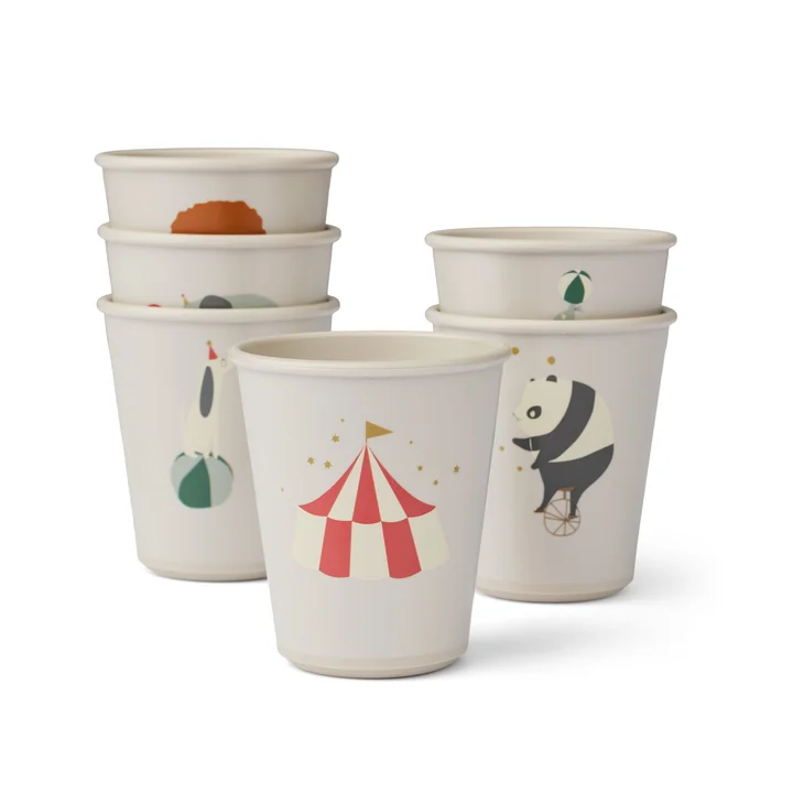 LIEWOOD - Lana cup, Circus, sandy (set of 6)