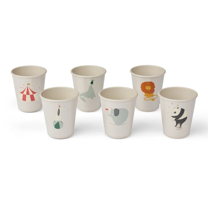 LIEWOOD - Lana cup, Circus, sandy (set of 6)