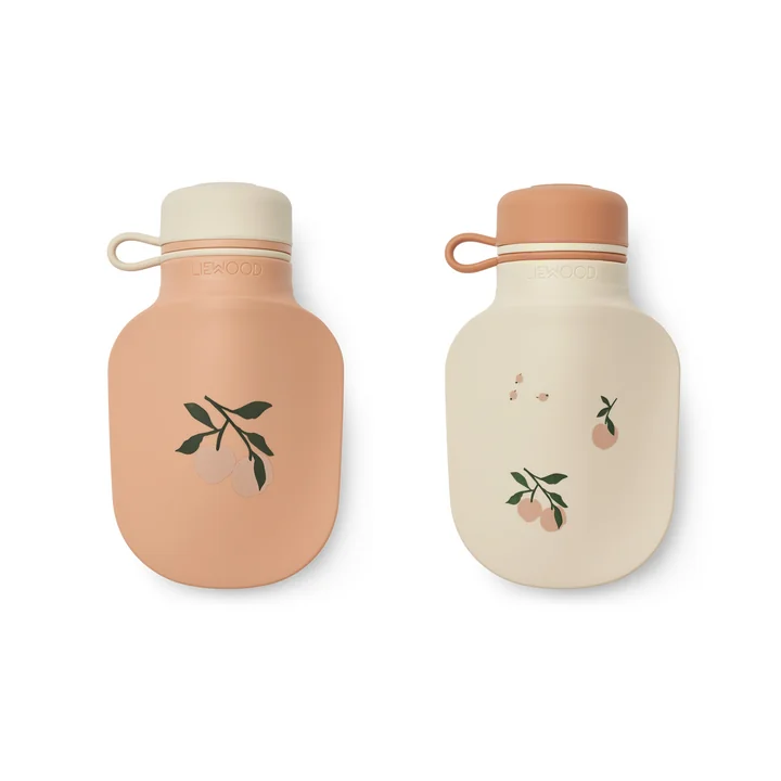LIEWOOD - Lizzie smoothie bottle incl. spoon, Seashell, peach (set of 2)