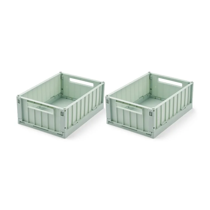 LIEWOOD - Weston Storage box, 25 x 18 x 9.5 cm, light peppermint (set of 2)