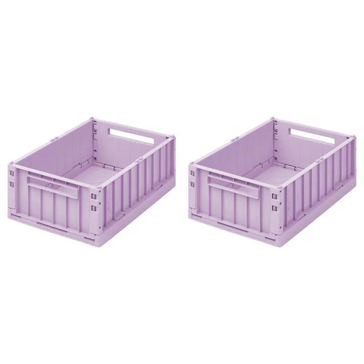 LIEWOOD - Weston Storage box, 26 x 25 x 13.5 cm, light lavender (set of 2)