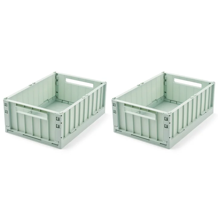 LIEWOOD - Weston Storage box, 26 x 25 x 13.5 cm, light peppermint (set of 2)