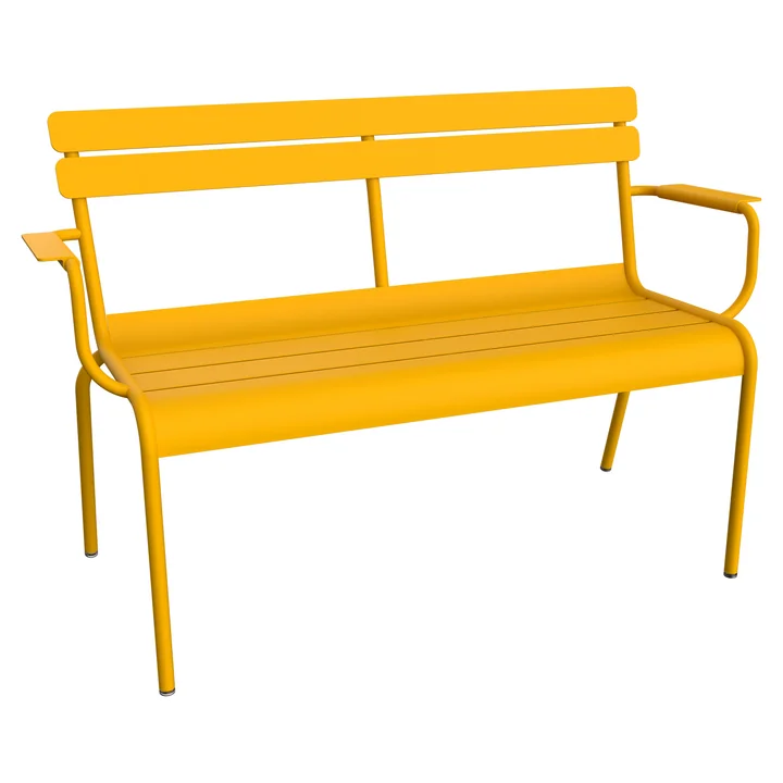Luxembourg garden bench with armrest, 2-seater, honey by Fermob