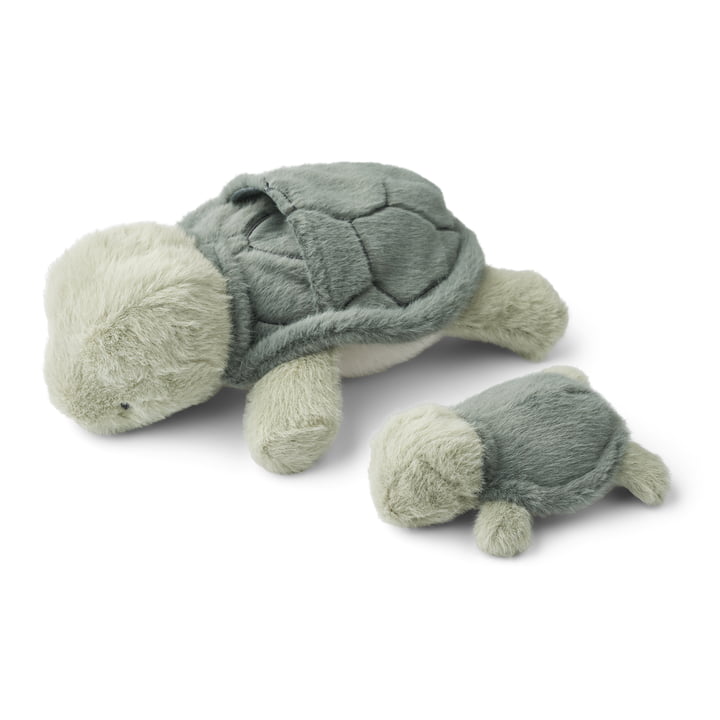 LIEWOOD - Berto teddy turtle with baby, faune green