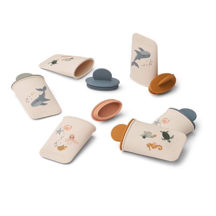 LIEWOOD - Malik Mini ice cream mold, Sea Creature, sandy (set of 6)