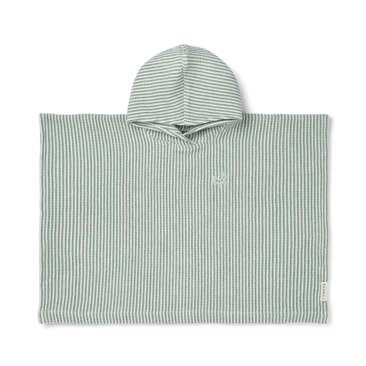 LIEWOOD - Paco Bath poncho, striped, peppermint / crème de la crème