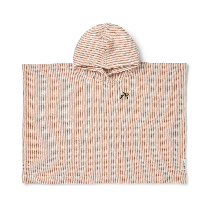 LIEWOOD - Paco Bath poncho, striped, tuscany rose / crème de la crème