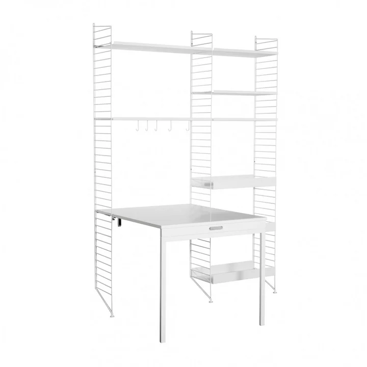 String - Workstation combination, 158 x 200 x 30 cm, white