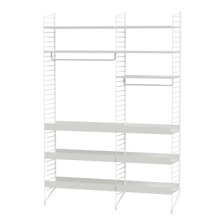 String - Storage combination, 140 x 200 x 30 cm, white
