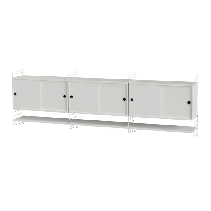 String - Wall cabinet, 240 x 75 x 30 cm, white / white