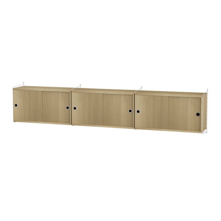 String - Wall cabinet, 240 x 50 x 30 cm, oak / white