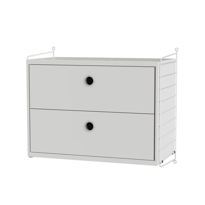 String - Bedside table, 58 x 50 x 30 cm, white / white
