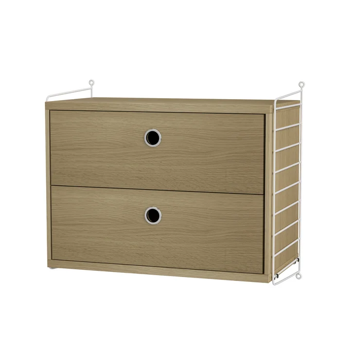 String - Bedside table, 58 x 50 x 30 cm, oak / white