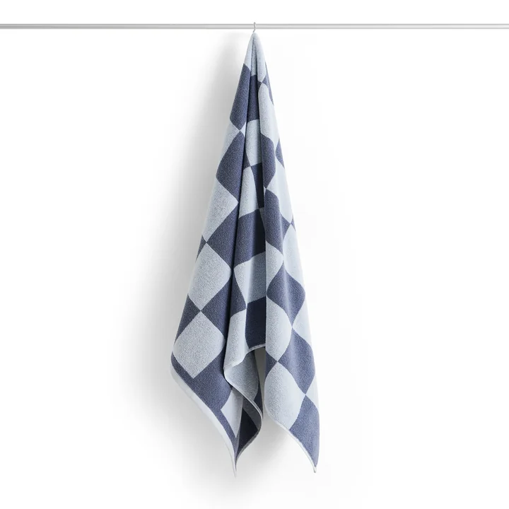HAY - Check Bath towel, 70 x 136 cm, steel blue