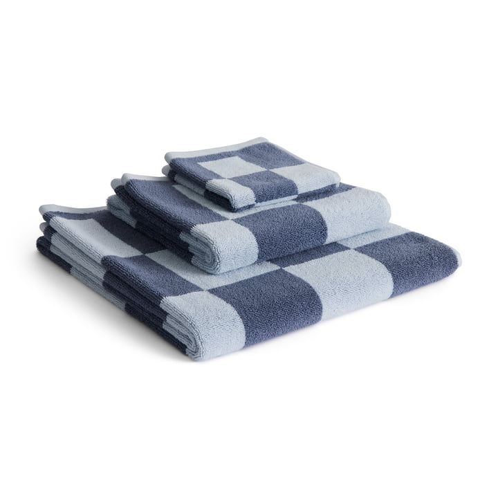 HAY - Check Towels, steel blue