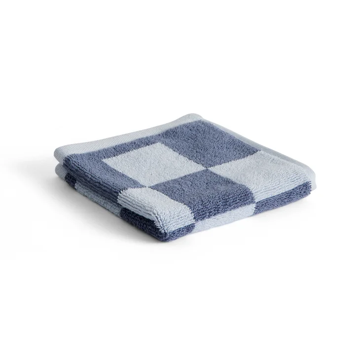 HAY - Check Washcloth, 30 x 30 cm, steel blue