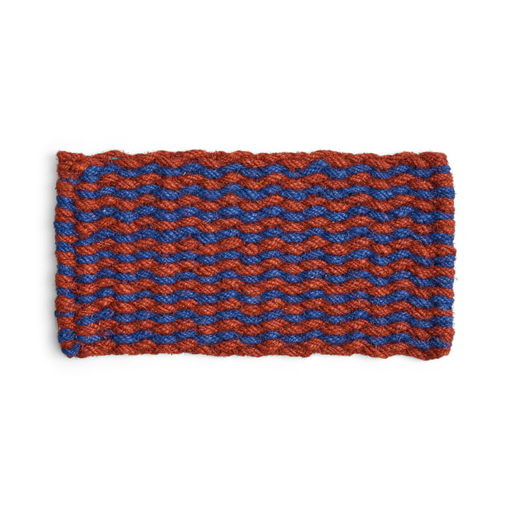 HAY - Coco Doormat, stripe wave, brown / navy