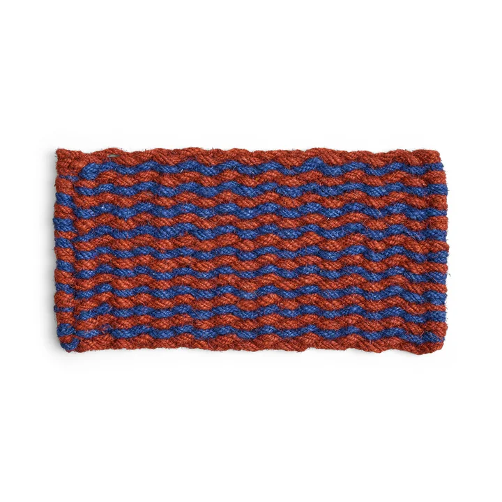 HAY - Coco Doormat, stripe wave, brown / navy