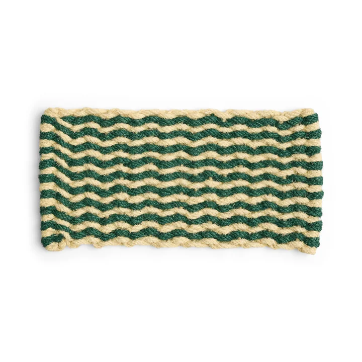 HAY - Coco Doormat, stripe wave, dark green / white