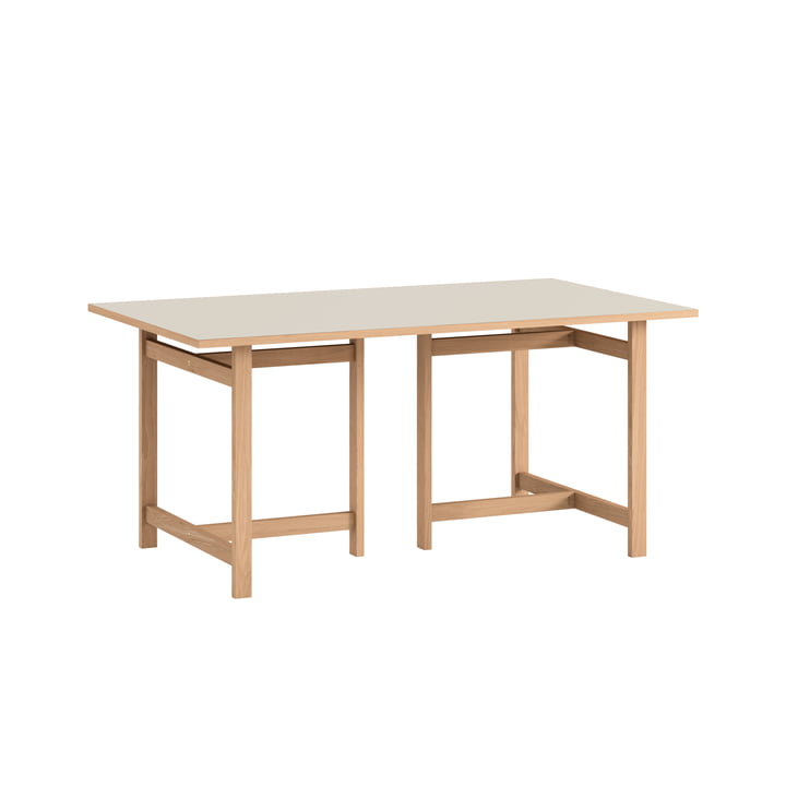 Moebe - Dining table, 90 x 160 cm, natural oak / light gray