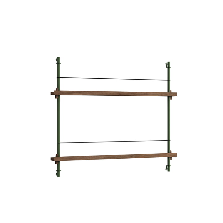 Moebe - Newspaper rack, 85 x 65 cm, smoked oak / pine green