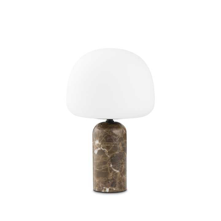 Northern - Kin LED table lamp, H 33 cm, white / Emperador dark marble