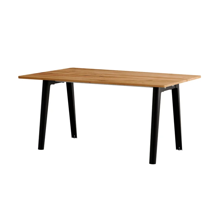 TipToe - NEW MODERN Dining table 95 x 160 cm, recycled reclaimed wood / graphite black