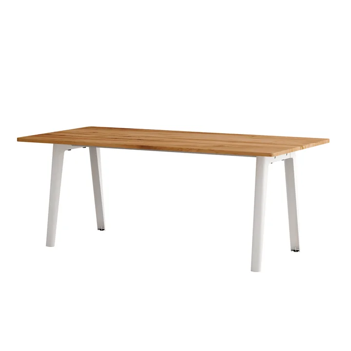 TipToe - NEW MODERN Dining table 95 x 190 cm, recycled reclaimed wood / cloudy white