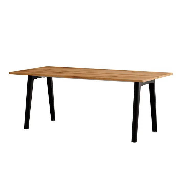 TipToe - NEW MODERN Dining table 95 x 190 cm, recycled reclaimed wood / graphite black