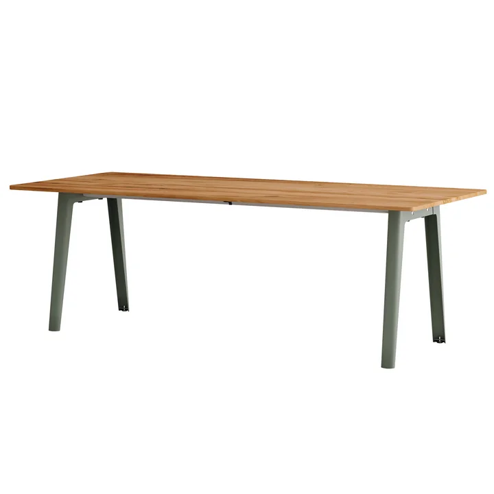 TipToe - NEW MODERN Dining table 95 x 220 cm, recycled reclaimed wood / eucalyptus gray