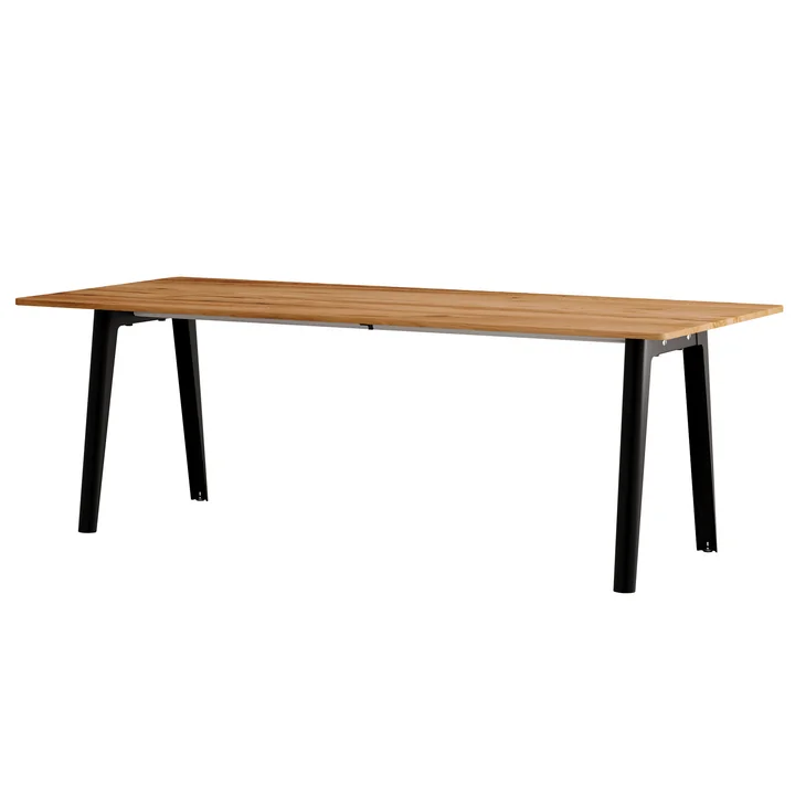 TipToe - NEW MODERN Dining table 95 x 220 cm, recycled reclaimed wood / graphite black