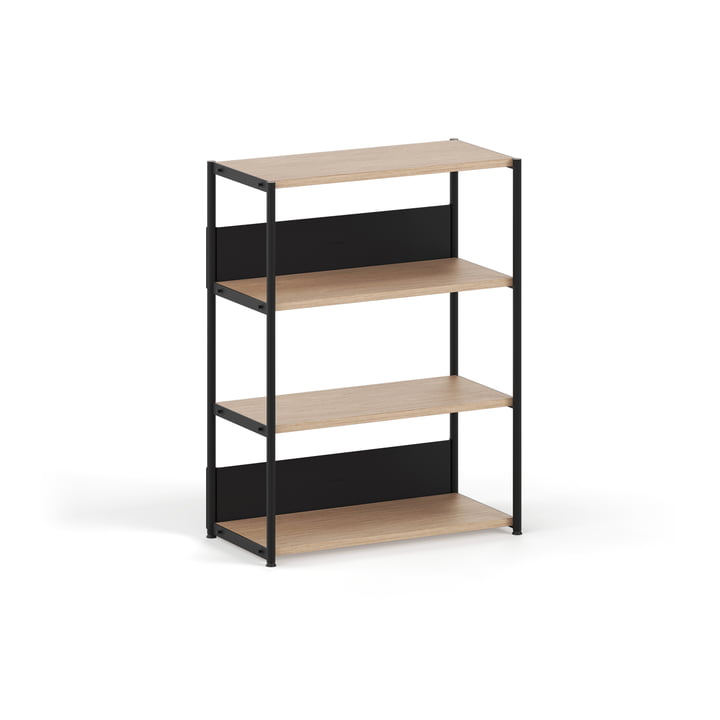 TipToe - Unit Shelving system, H 110 x 84 cm, oak / graphite black