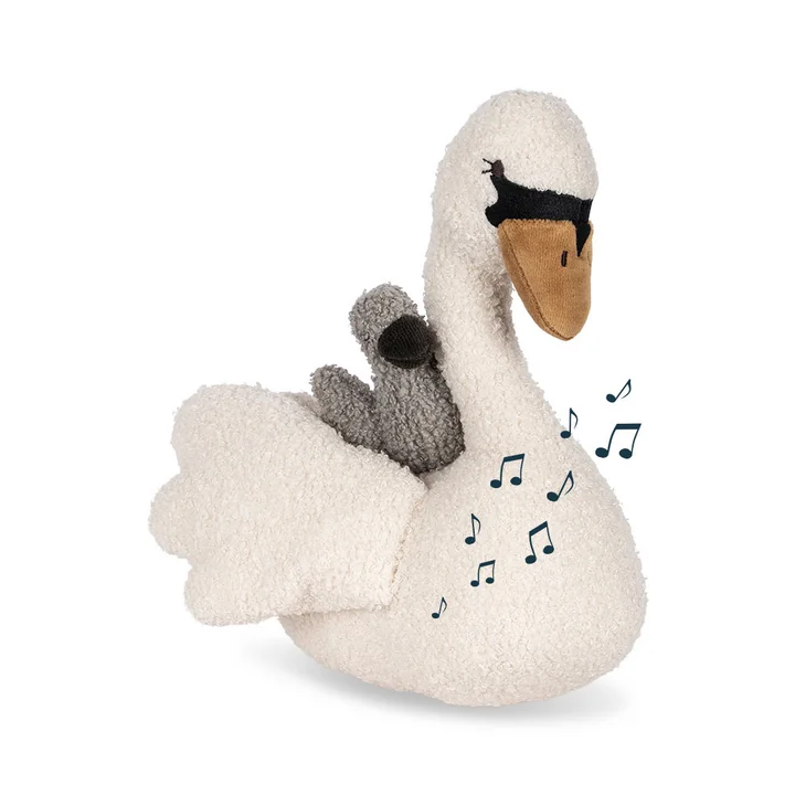 Konges Sløjd - Music cuddly toy swan, off-white