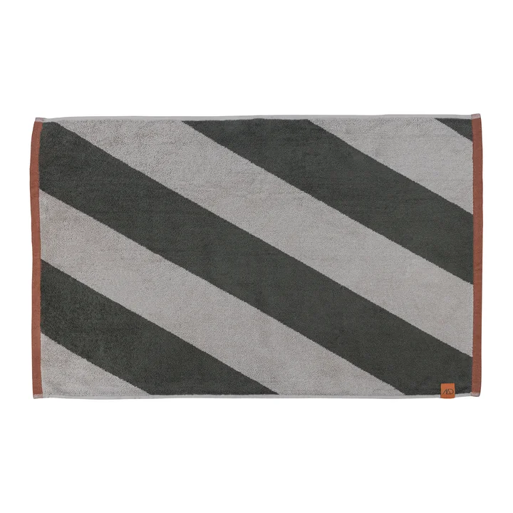 Mette Ditmer - Diagonal bath mat, 50 x 80 cm, dark olive