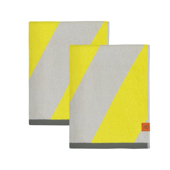 Mette Ditmer - Diagonal Guest towel, 40 x 55 cm, yellow (set of 2)