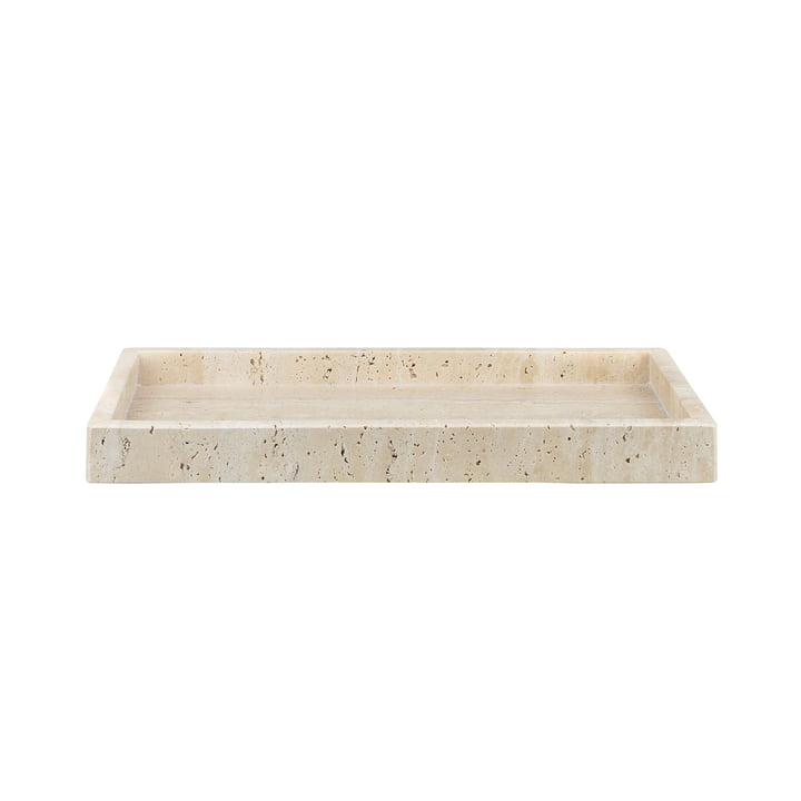 Mette Ditmer - Travertine tray, 16 x 31 cm, linen