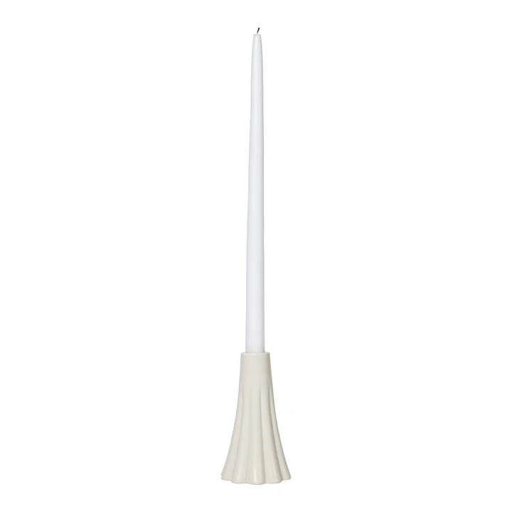 Broste Copenhagen - Heli Candle holder, Ø 8 x 14 cm, cream