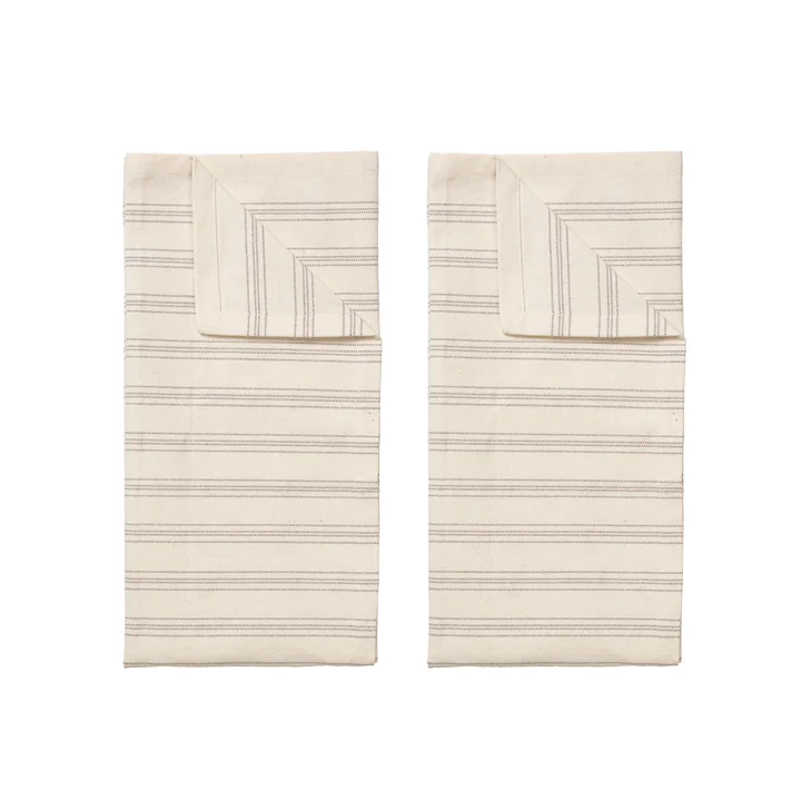 Broste Copenhagen - Karl Tea towel 50 x 70 cm, fungi gray / natural (set of 2)