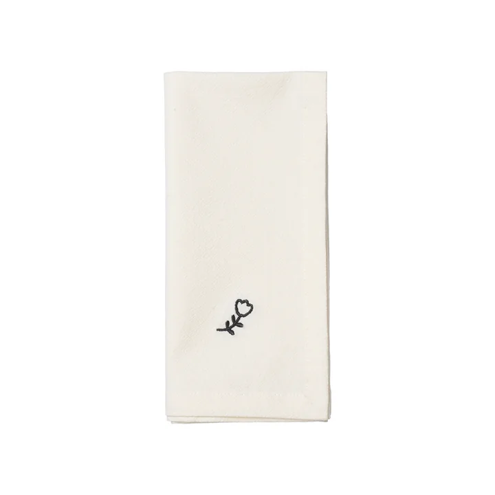 Broste Copenhagen - Mai Napkin, 45 x 45 cm, black / off-white