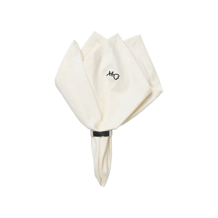 Broste Copenhagen - Mai Napkin, 45 x 45 cm, black / off-white
