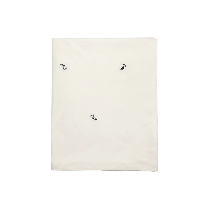 Broste Copenhagen - Mai Tablecloth 160 x 200 cm, black / off-white