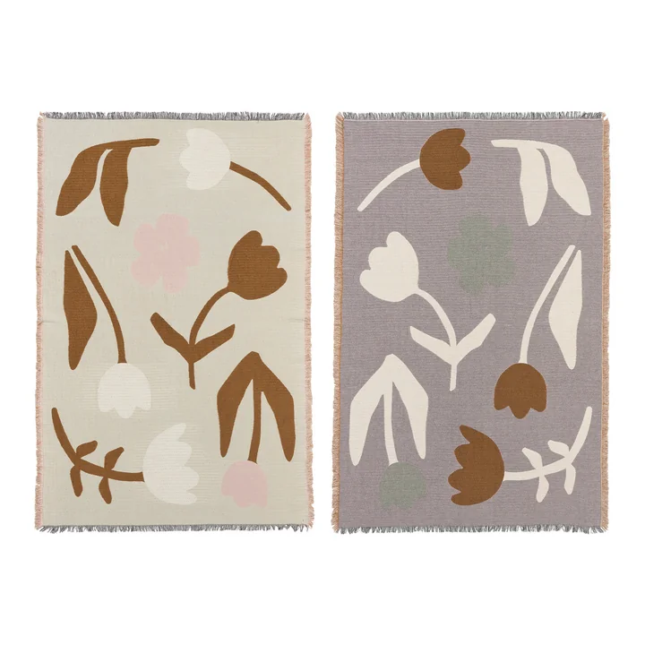 Broste Copenhagen - Rosita Blanket, 130 x 180 cm, golden brown / mauve pink