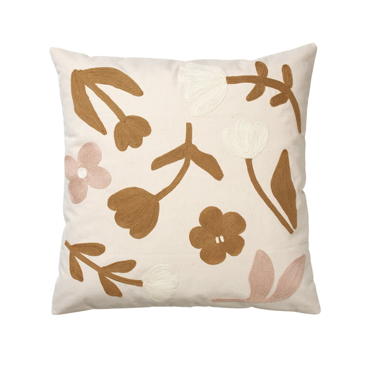 Broste Copenhagen - Rosita Cushion cover, 50 x 50 cm, golden brown / mauve pink