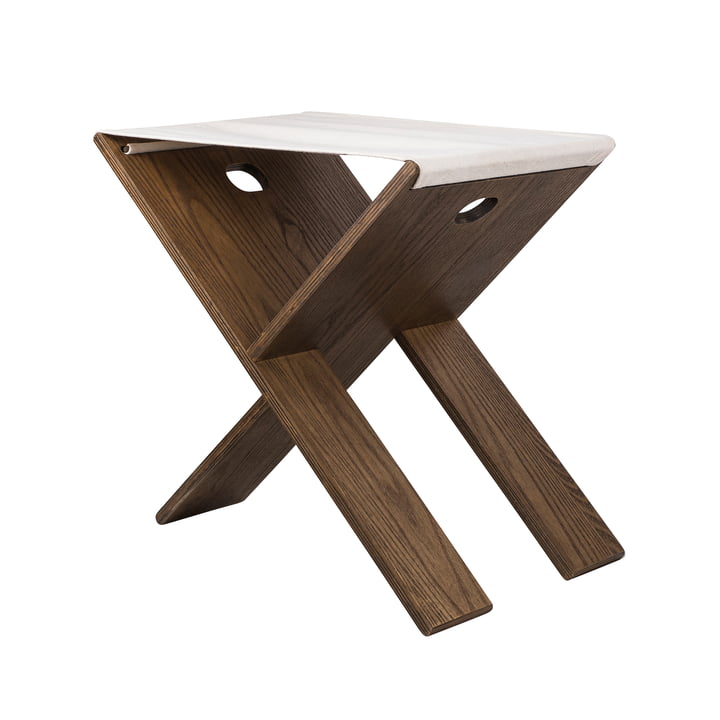 Mette Ditmer - Roots folding stool, dark oiled oak veneer / canvas