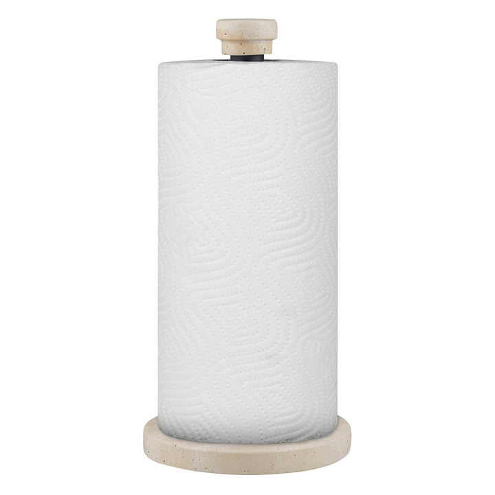 Mette Ditmer - Travertine kitchen roll holder, linen